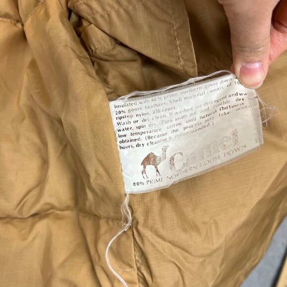 VINTAGE CAMEL Jacket GOOSE‎ Down XL Puffer Winter Coat - Picture 9 of 11